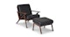 Otio Black Leather Walnut Lounge Chair - Gallery View 6 of 12.