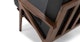 Otio Black Leather Walnut Lounge Chair - Gallery View 7 of 12.