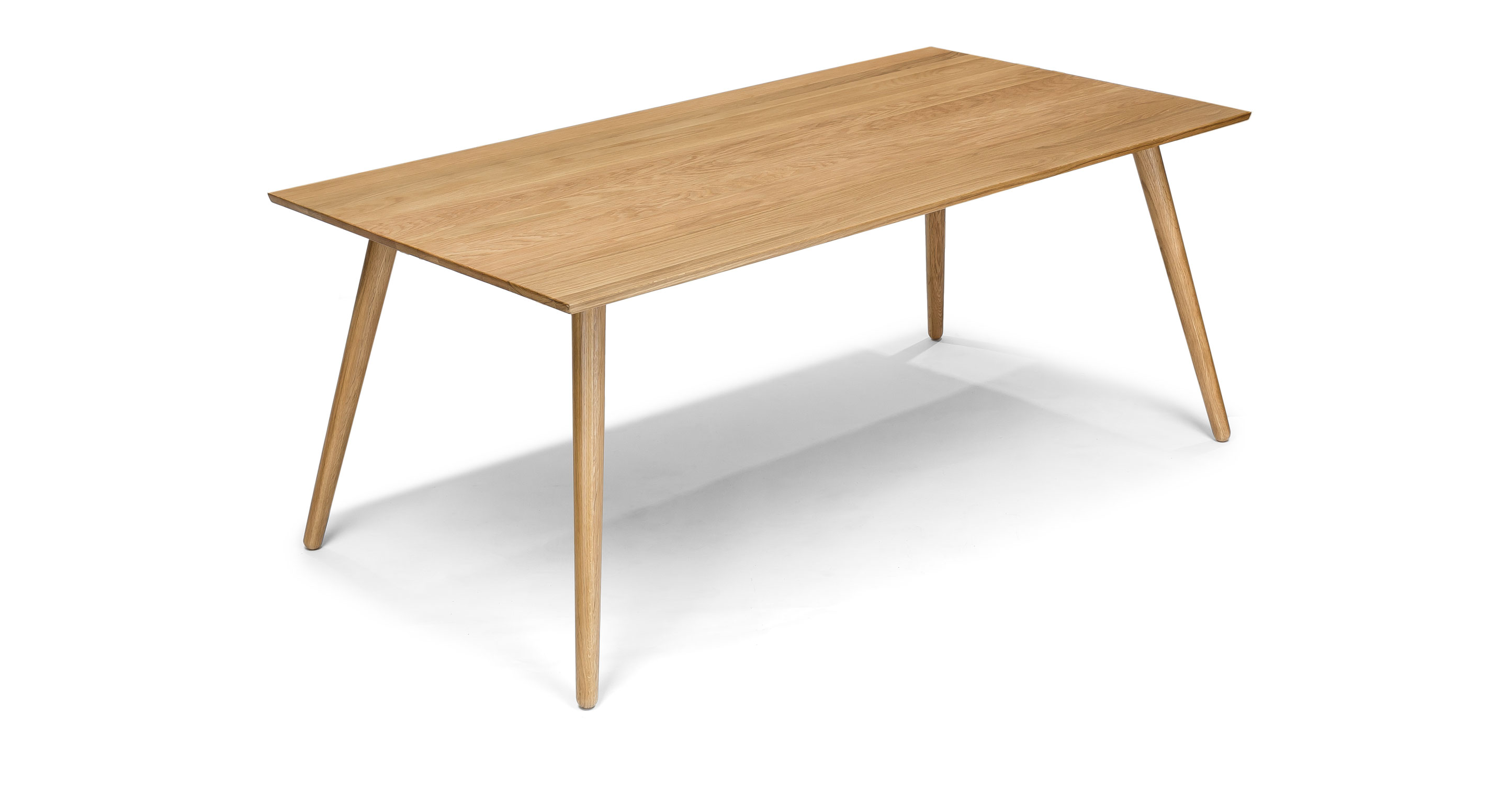 Rectangle Oak Wood Dining Table For 6, Contemporary Oak Dining Room Furniture
