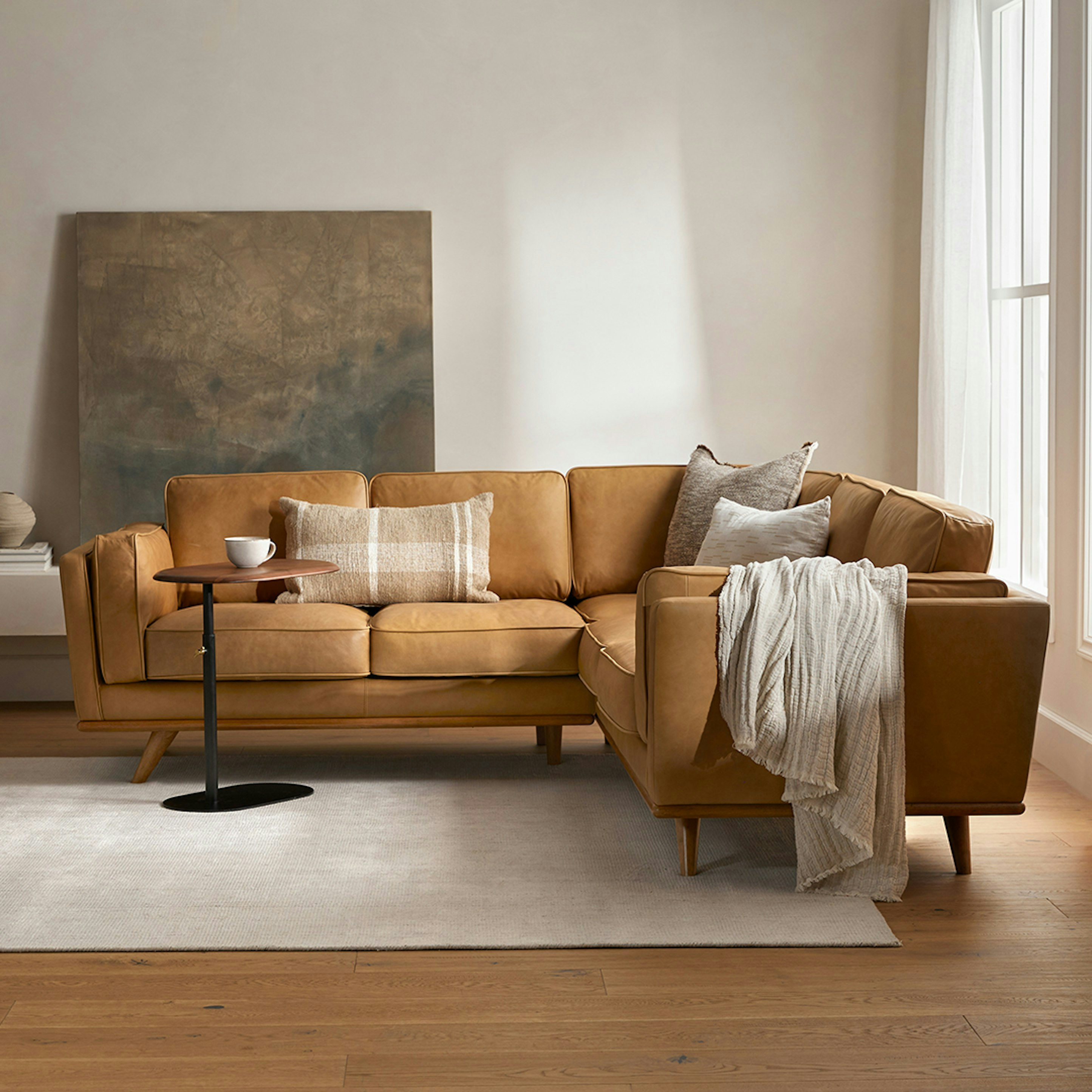 Timber Leather Corner Sectional - Thumbnail 3