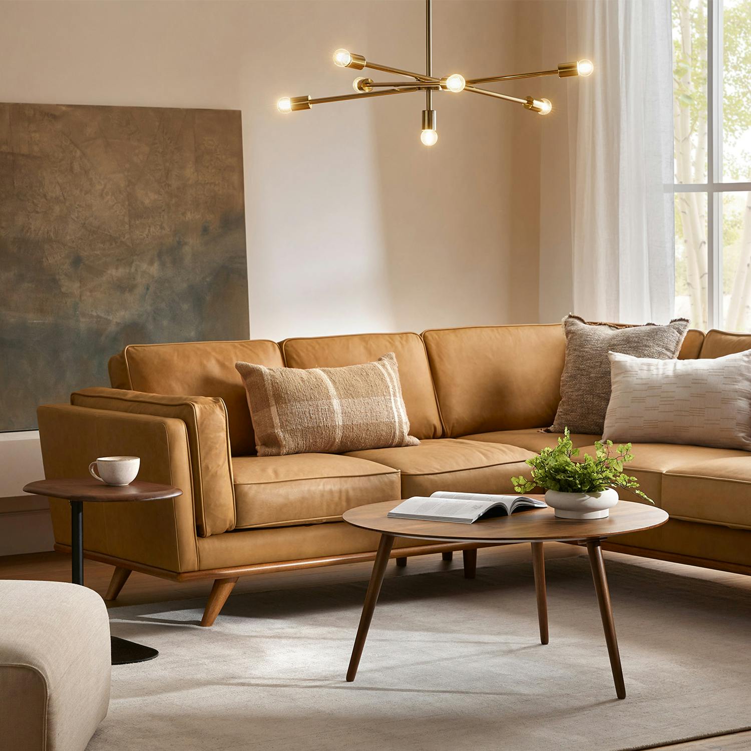 Timber Leather Corner Sectional - Thumbnail 4