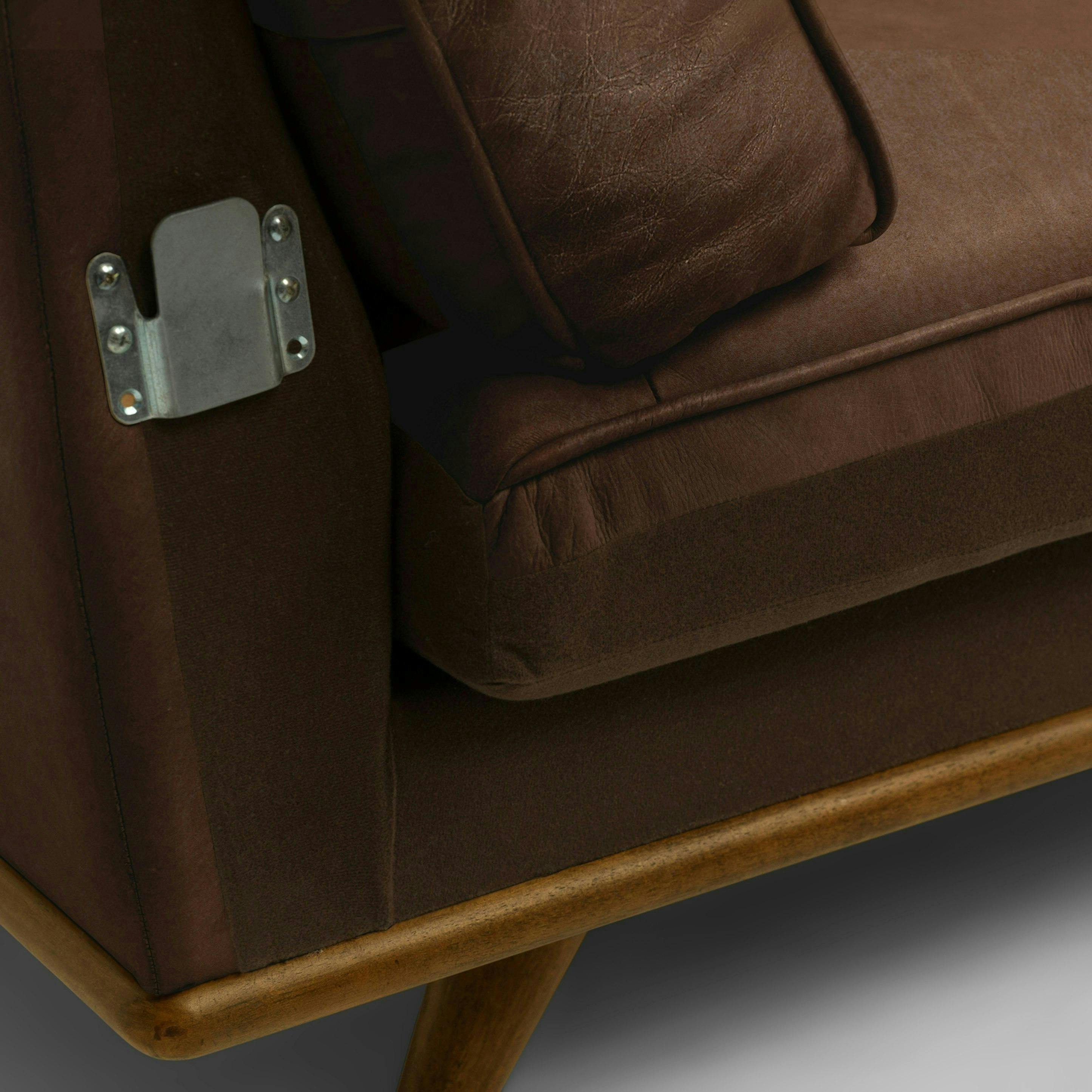 Charme Chocolat Timber Leather Honey Oak 5 Seater Corner Sectional