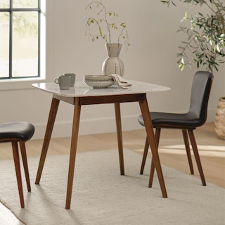 Vena Cafe Table - Walnut and Marble