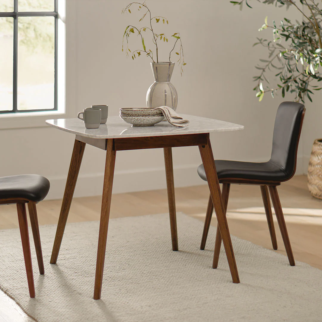 Vena Cafe Table - Walnut and Marble