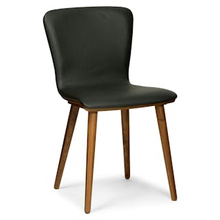 Sede Leather Dining Chair - Walnut and Black