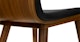 Sede Black Leather Walnut Dining Chair - Gallery View 6 of 10.