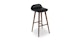 Sede Black Leather Walnut Bar Stool - Gallery View 1 of 11.