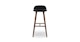Sede Black Leather Walnut Bar Stool - Gallery View 3 of 11.