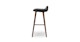 Sede Black Leather Walnut Bar Stool - Gallery View 4 of 11.