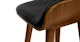 Sede Black Leather Walnut Bar Stool - Gallery View 7 of 11.