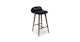 Sede Black Leather Walnut Counter Stool - Gallery View 1 of 10.