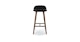 Sede Black Leather Walnut Counter Stool - Gallery View 3 of 10.