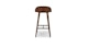 Sede Black Leather Walnut Counter Stool - Gallery View 5 of 10.