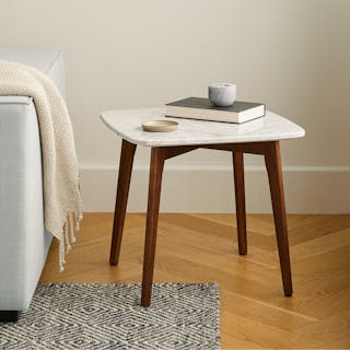 Vena Marble Square Side Table - Walnut