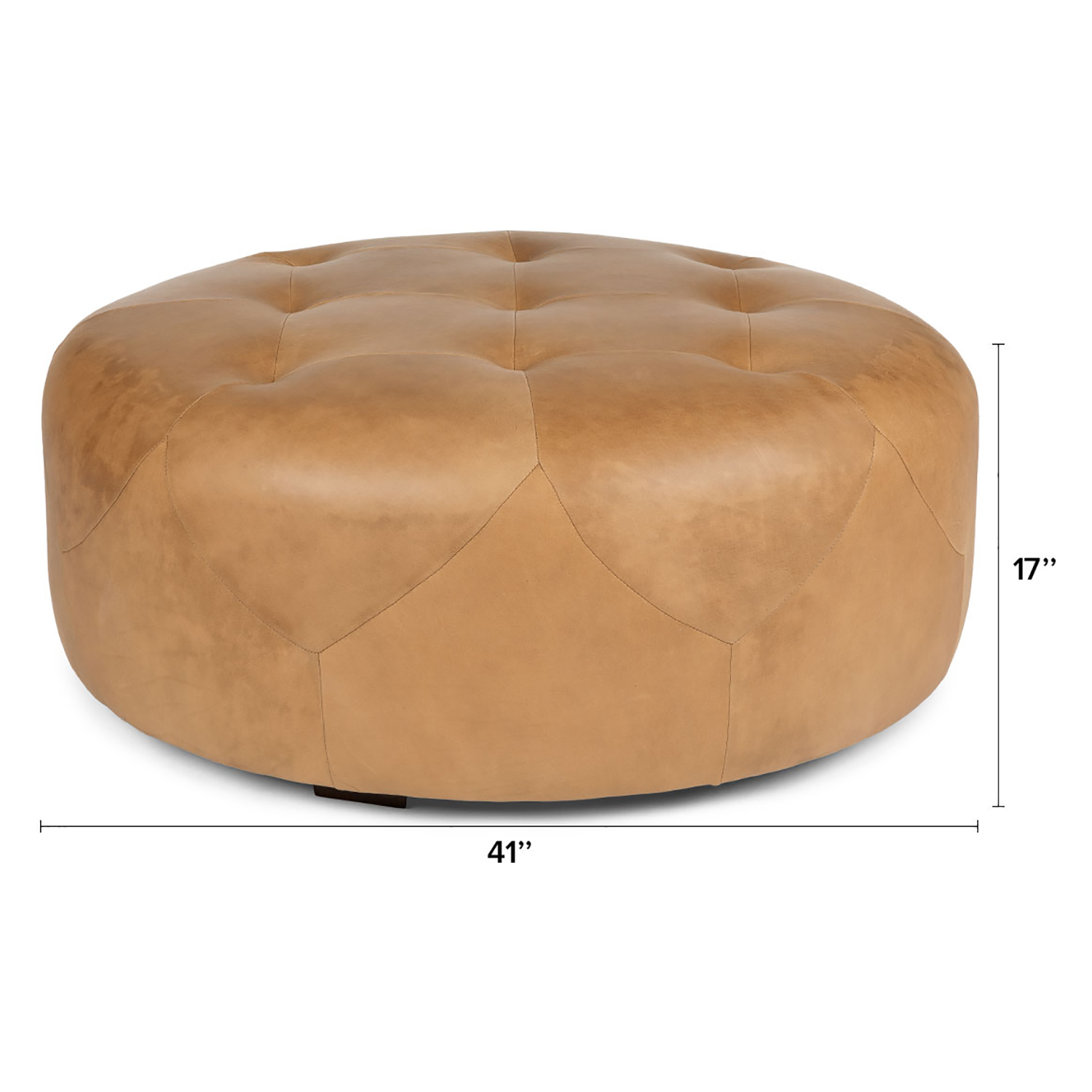 Timpani Charme Tan Leather Ottoman