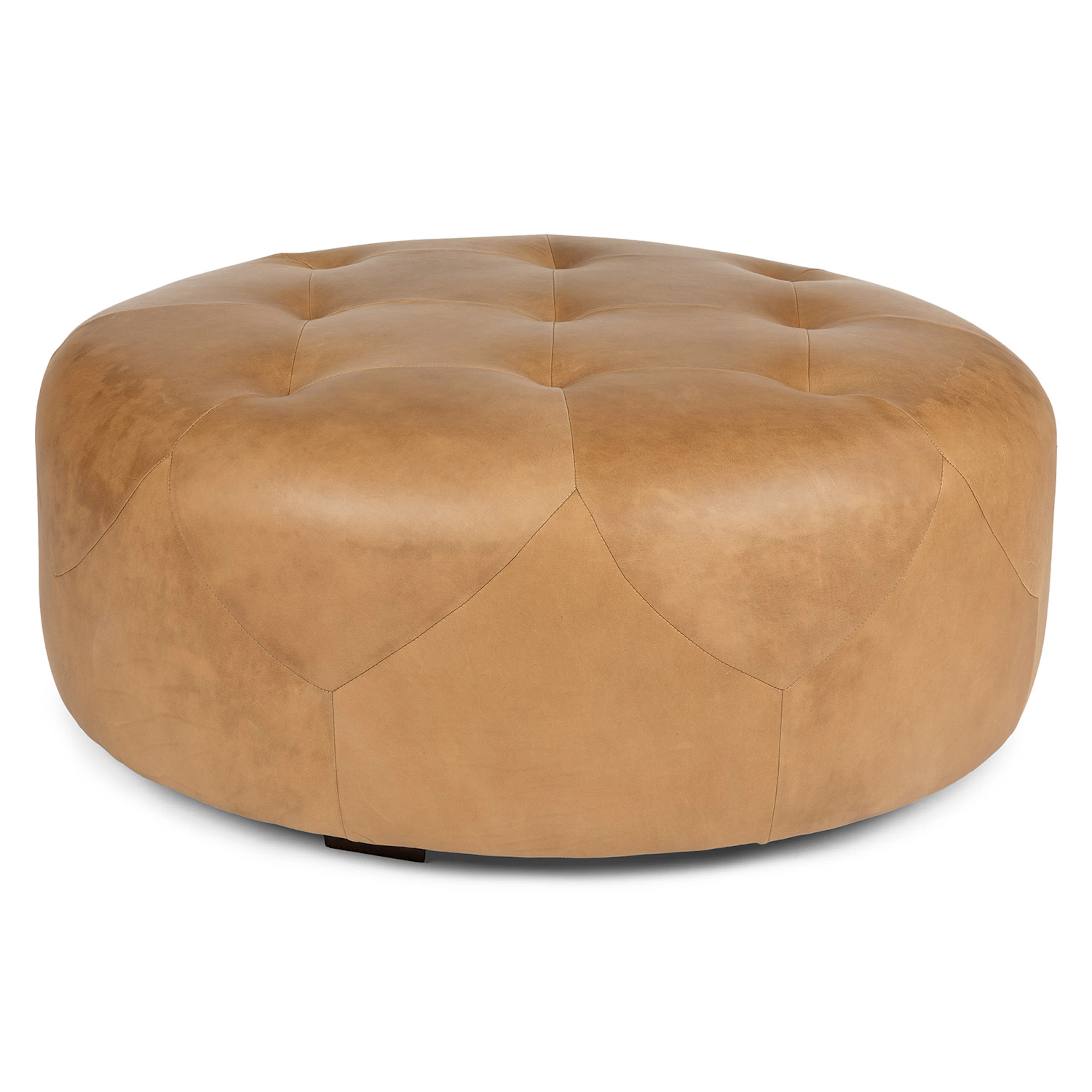 Timpani Charme Tan Leather Ottoman | Stylish & Durable