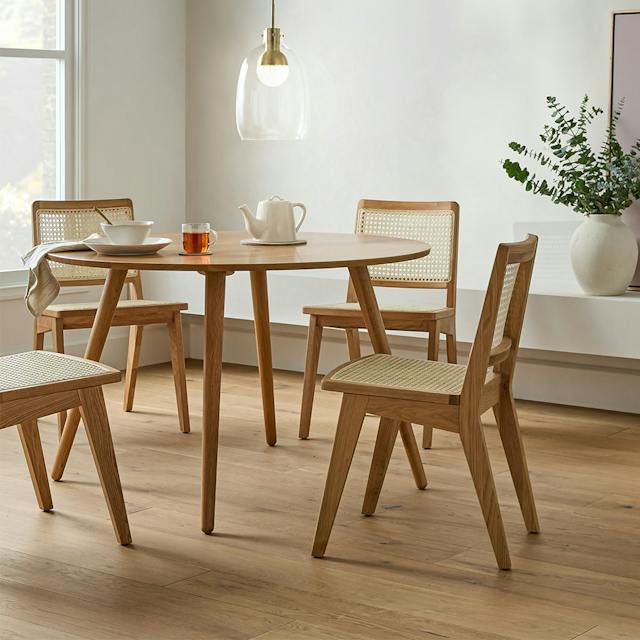 Seno Round Oak Dining Table for 4 People | Article