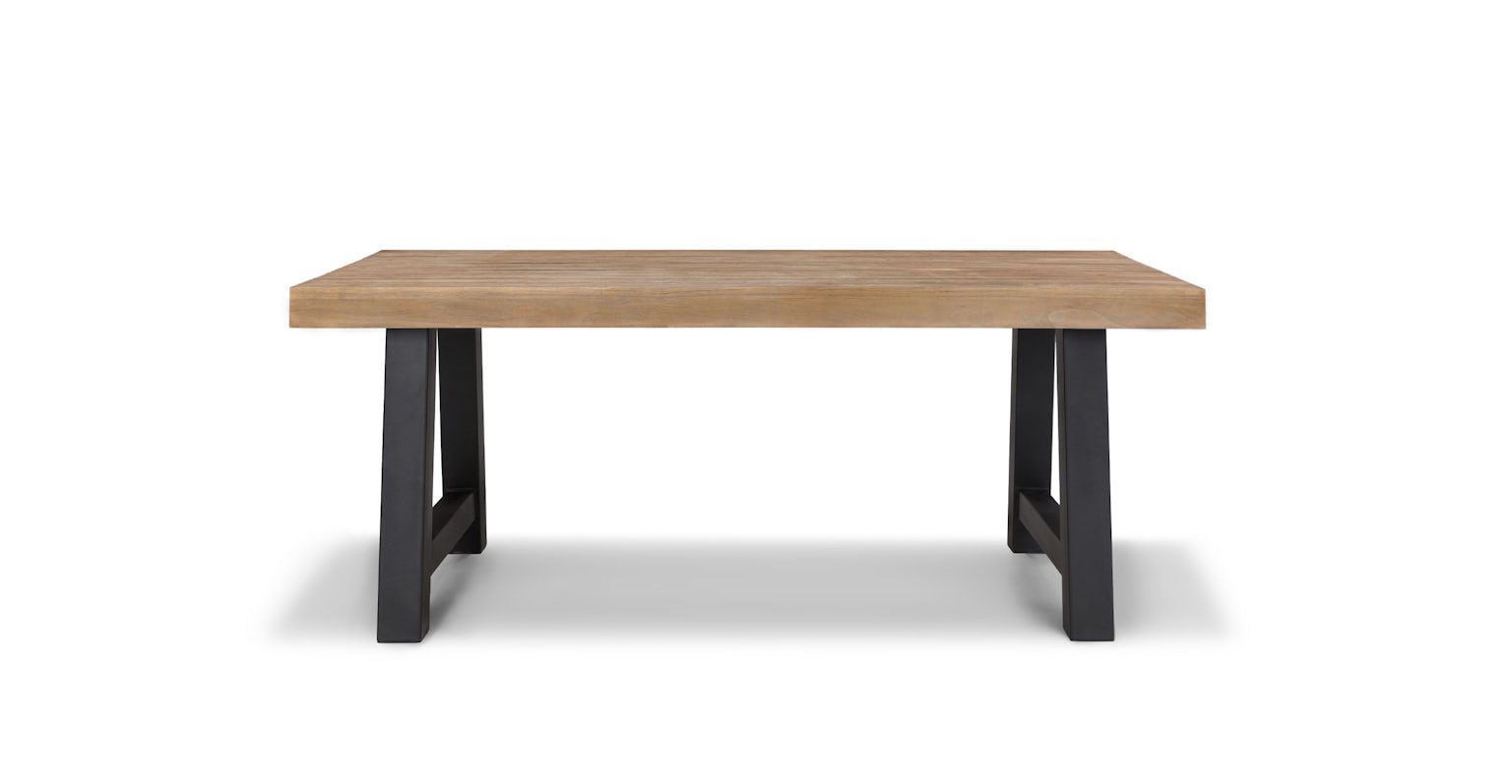 Rectangle Vintage Brown Teak Dining Table for 6 Tavola Article