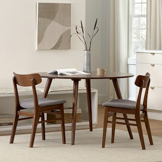 Seno 47" Round Dining Table - Walnut