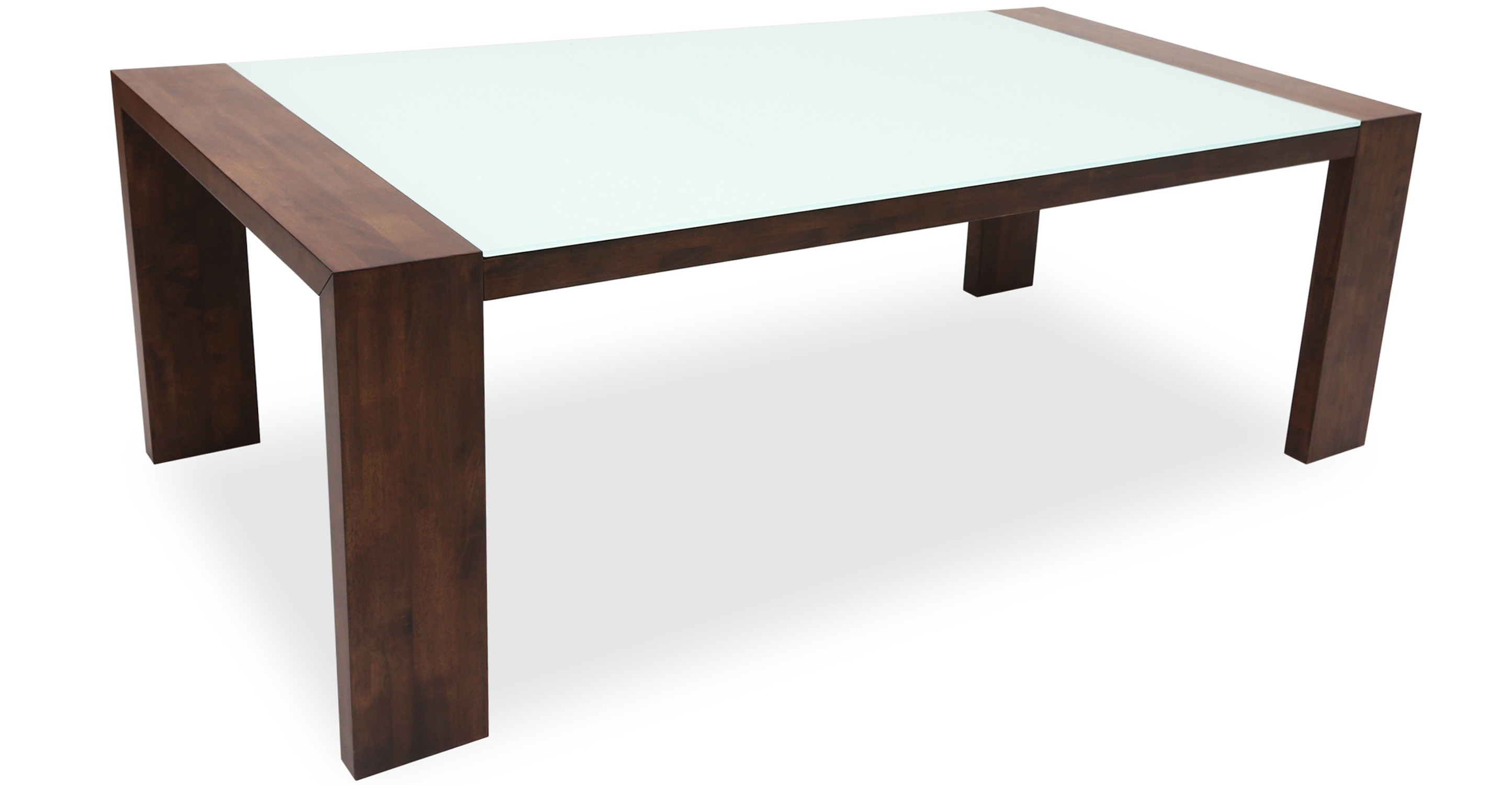 Clarkson Cocoa White Glass Dining Table Glass Tables Article   Image5889 