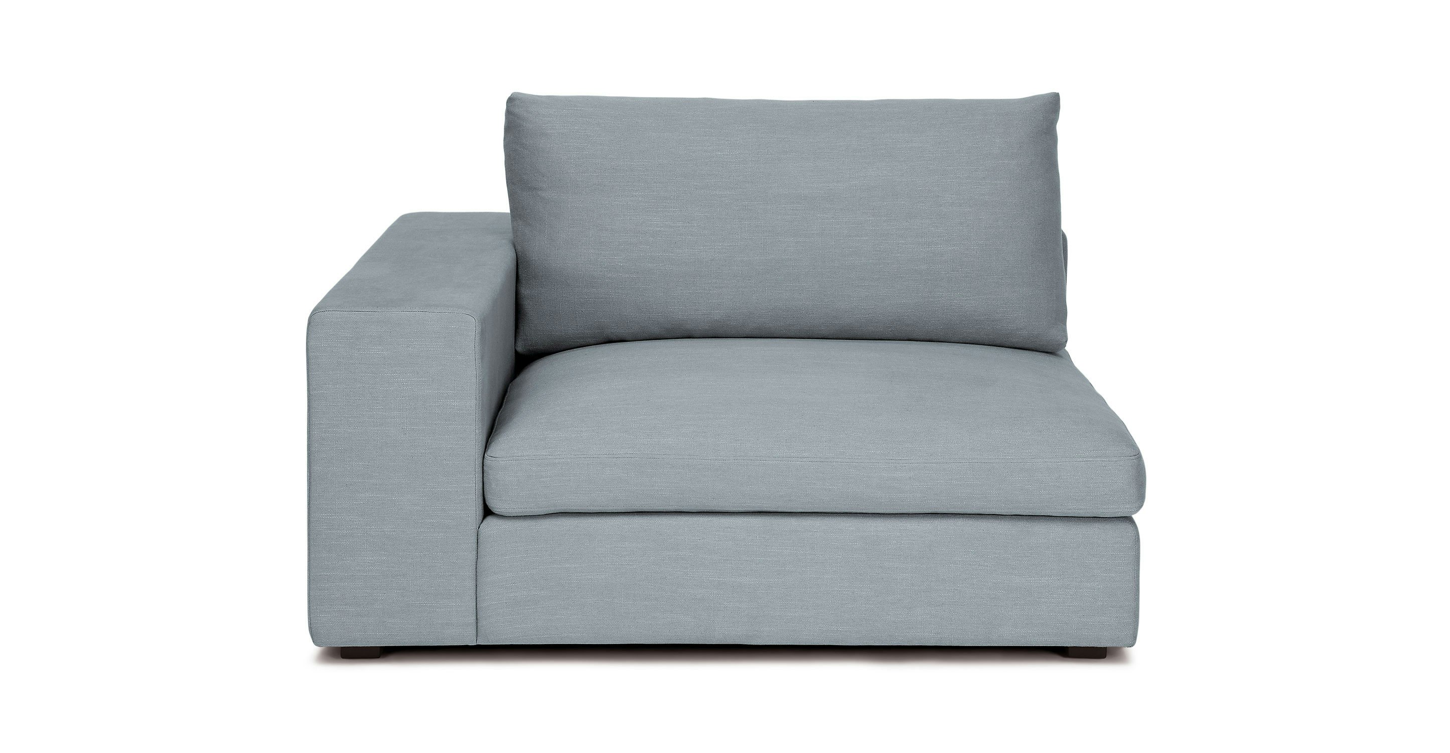 Cube Glacier Blue Left Arm Chair Article