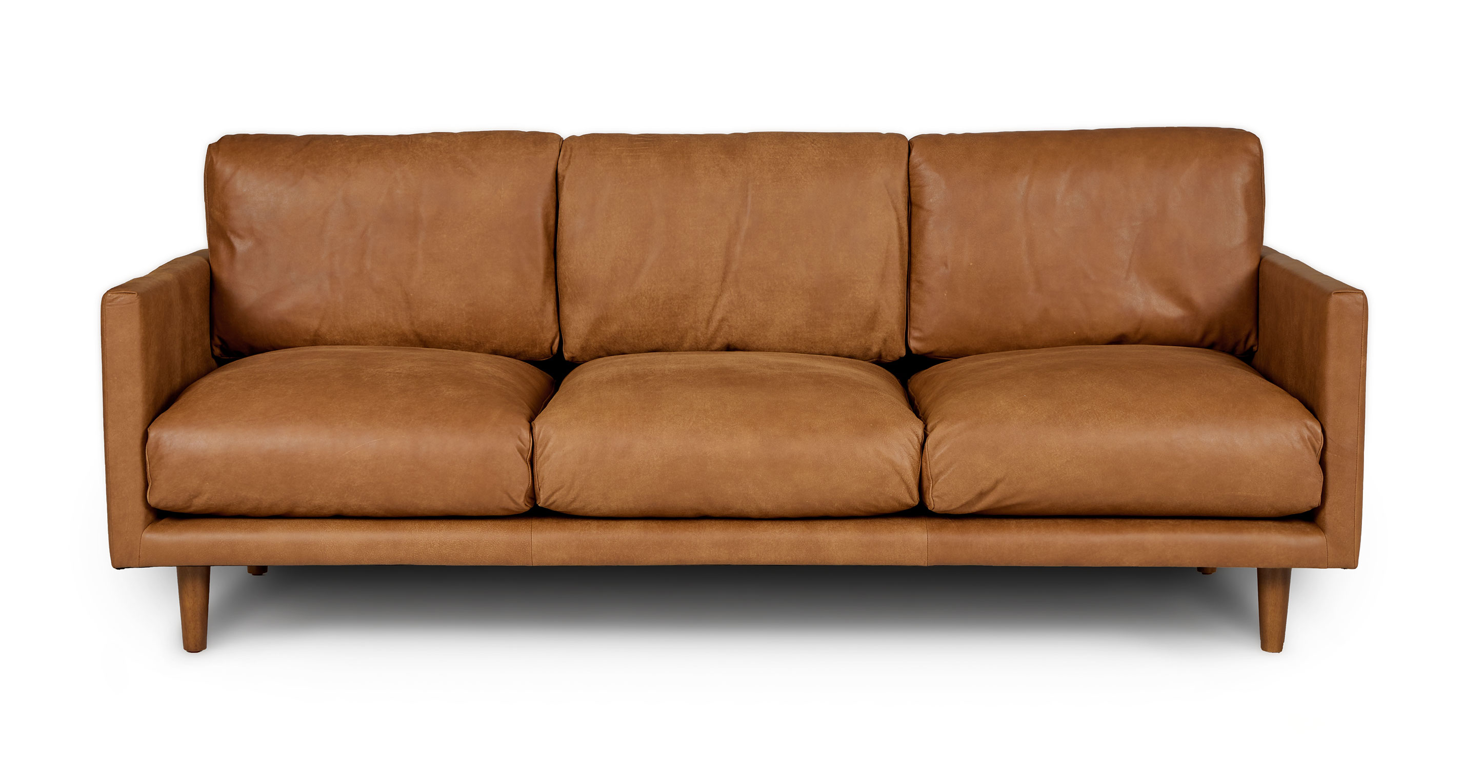 Dakota Tan Nirvana 3 Seater Leather, The Leather Sofa