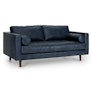 Sven 72" Tufted Leather Loveseat - Oxford Blue