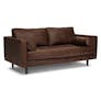 Sven 72" Tufted Leather Loveseat - Charme Chocolat
