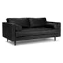 Sven 72" Tufted Leather Loveseat - Oxford Black