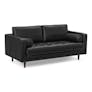 Sven 72" Tufted Leather Loveseat - Oxford Black
