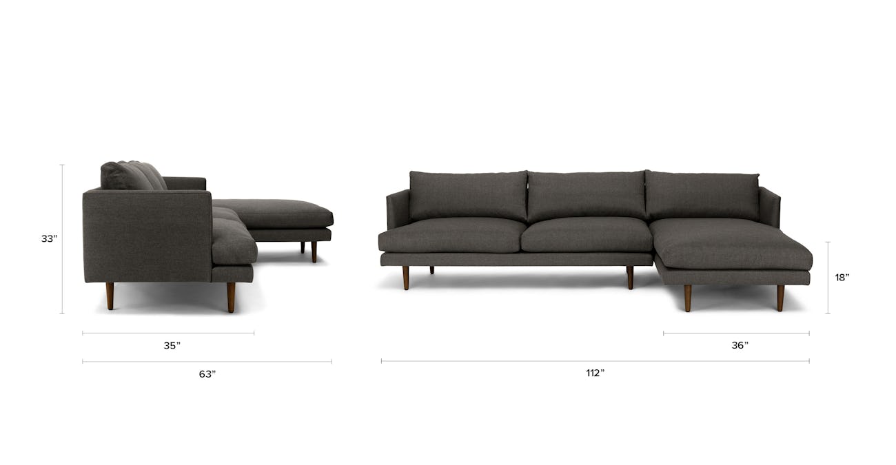 Burrard Graphite Gray Right Sectional Sofa