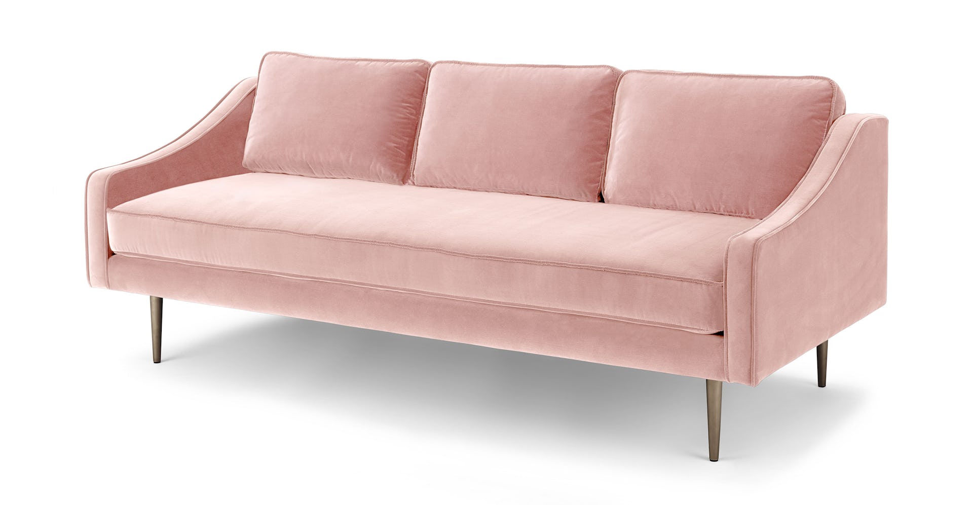Blush Pink Mirage 3 Seater Velvet Sofa Article