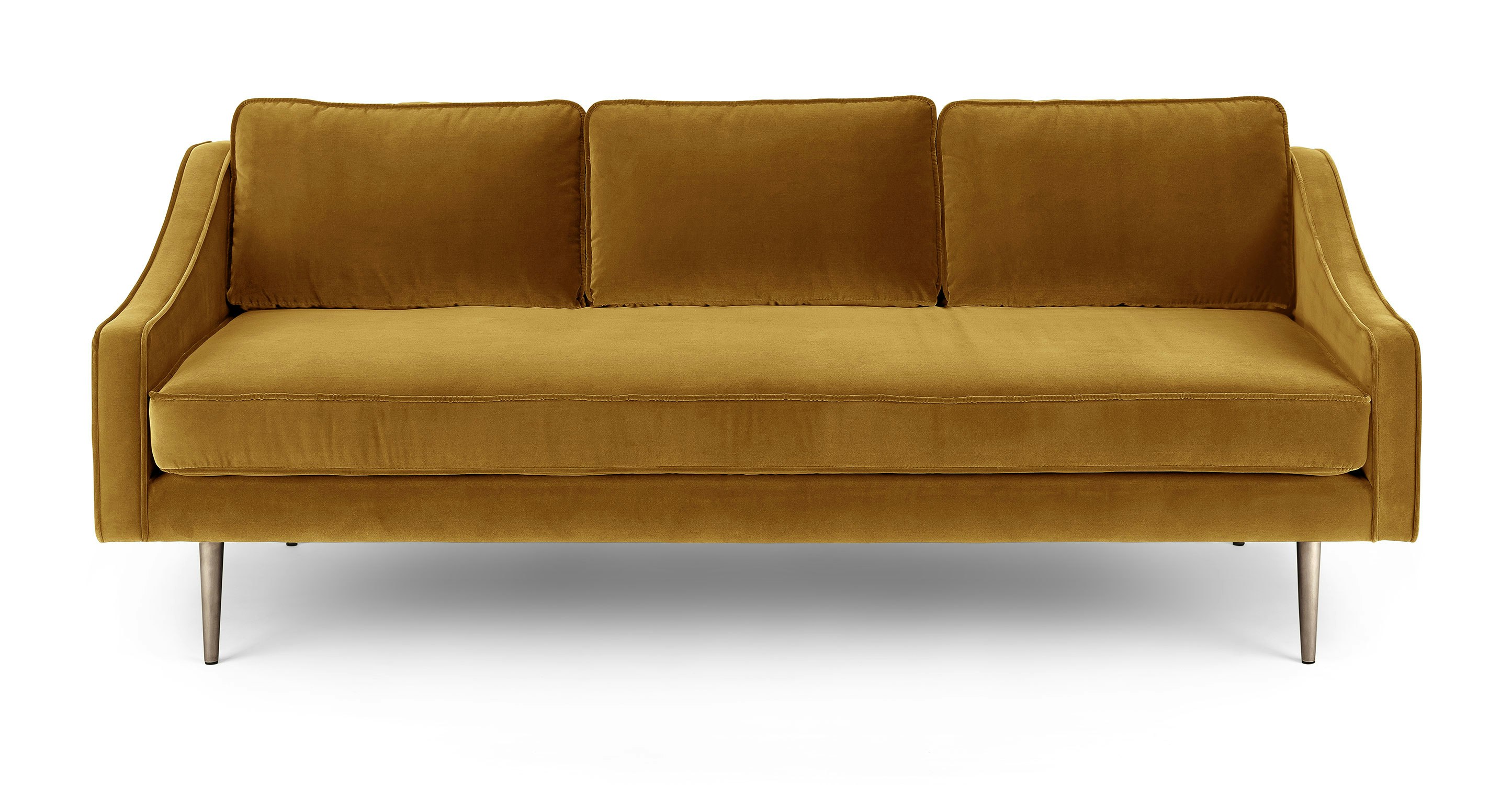 Yarrow Gold Mirage 3 Seater Velvet Sofa Article