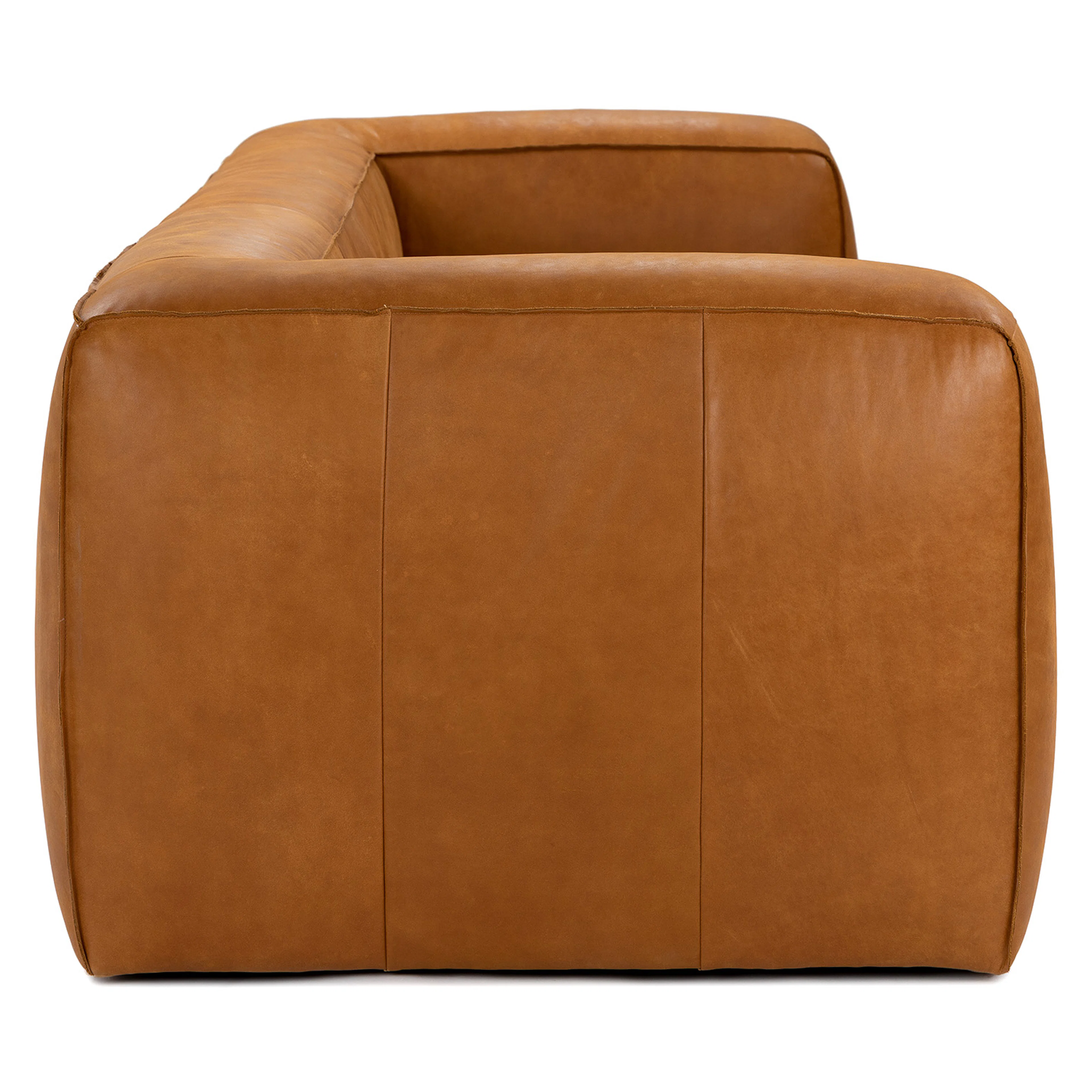 Cigar 92" Leather Sofa in Rawhide Tan