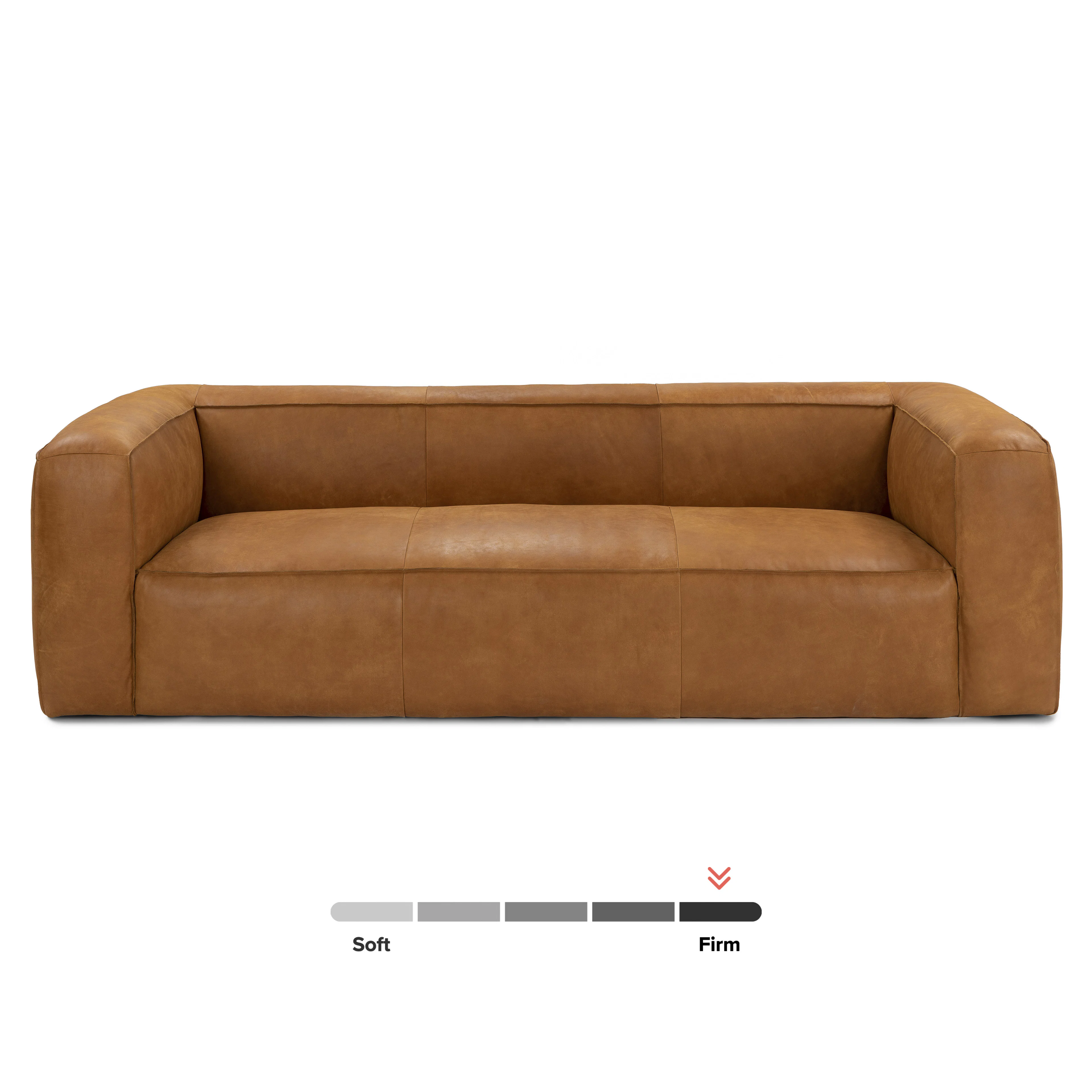 Cigar 92" Leather Sofa in Rawhide Tan