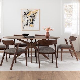 Conan Walnut Oval Dining Table