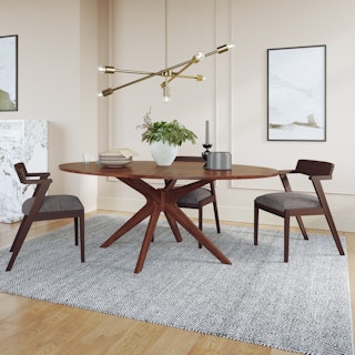 Conan Oval Dining Table for 6 - Walnut