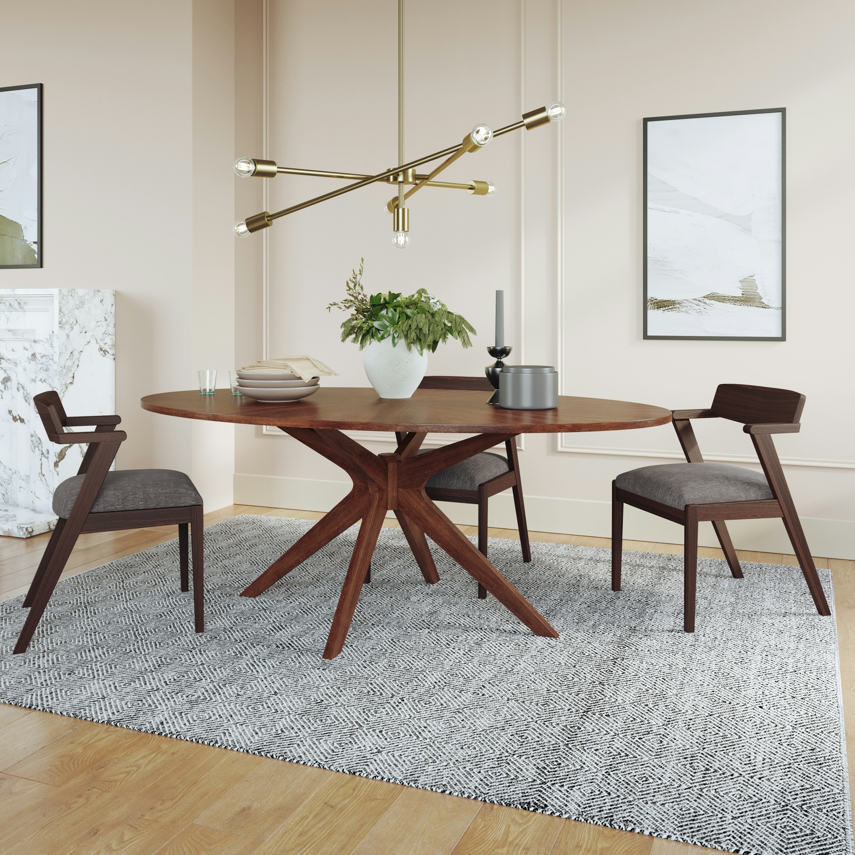 Conan Walnut Oval Dining Table for 6 | Article