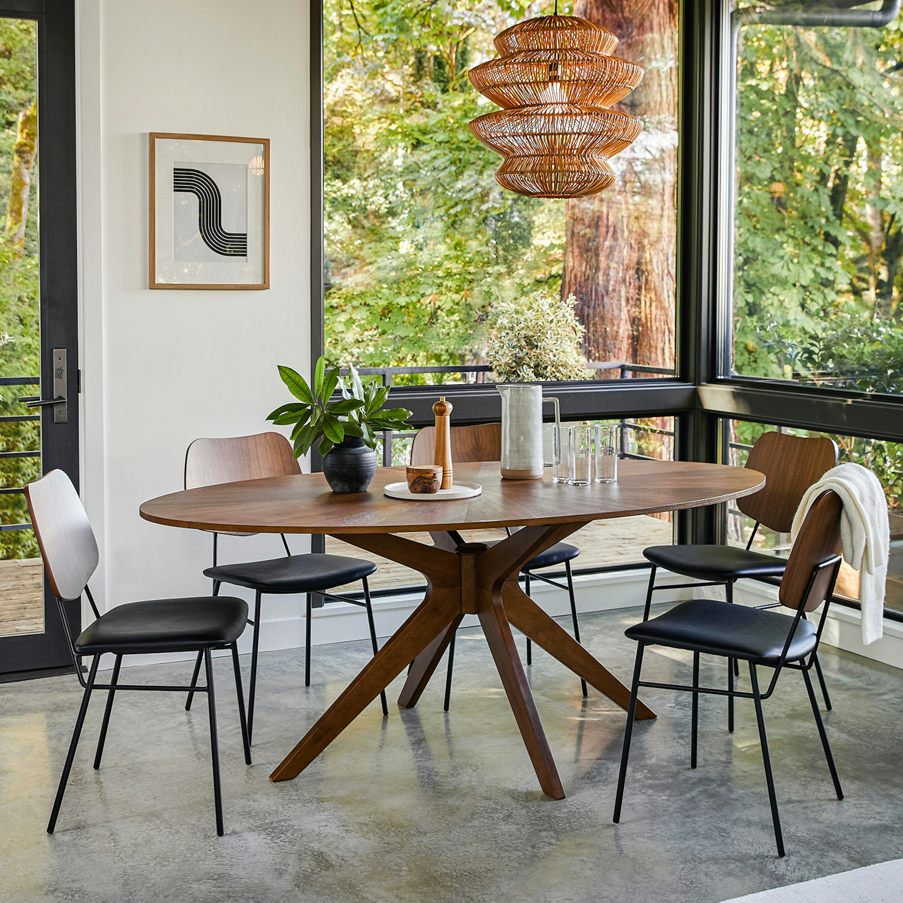 Conan Walnut Oval Dining Table for 6 | Article