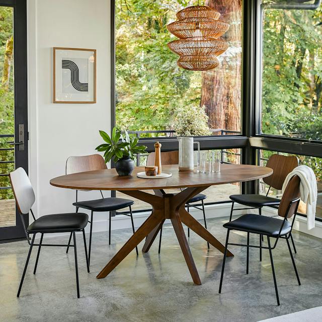 Conan Walnut Oval Dining Table for 6 | Article