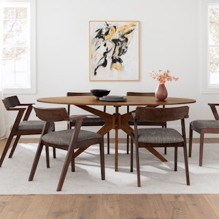 Conan 75" Oval Dining Table - Walnut