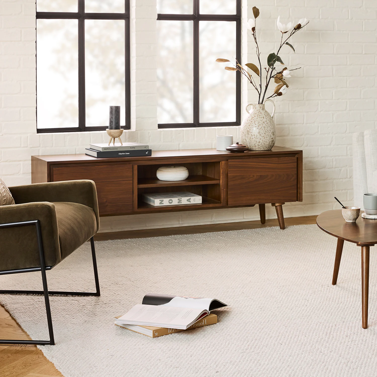 Seno 63" Low Media Unit - Walnut