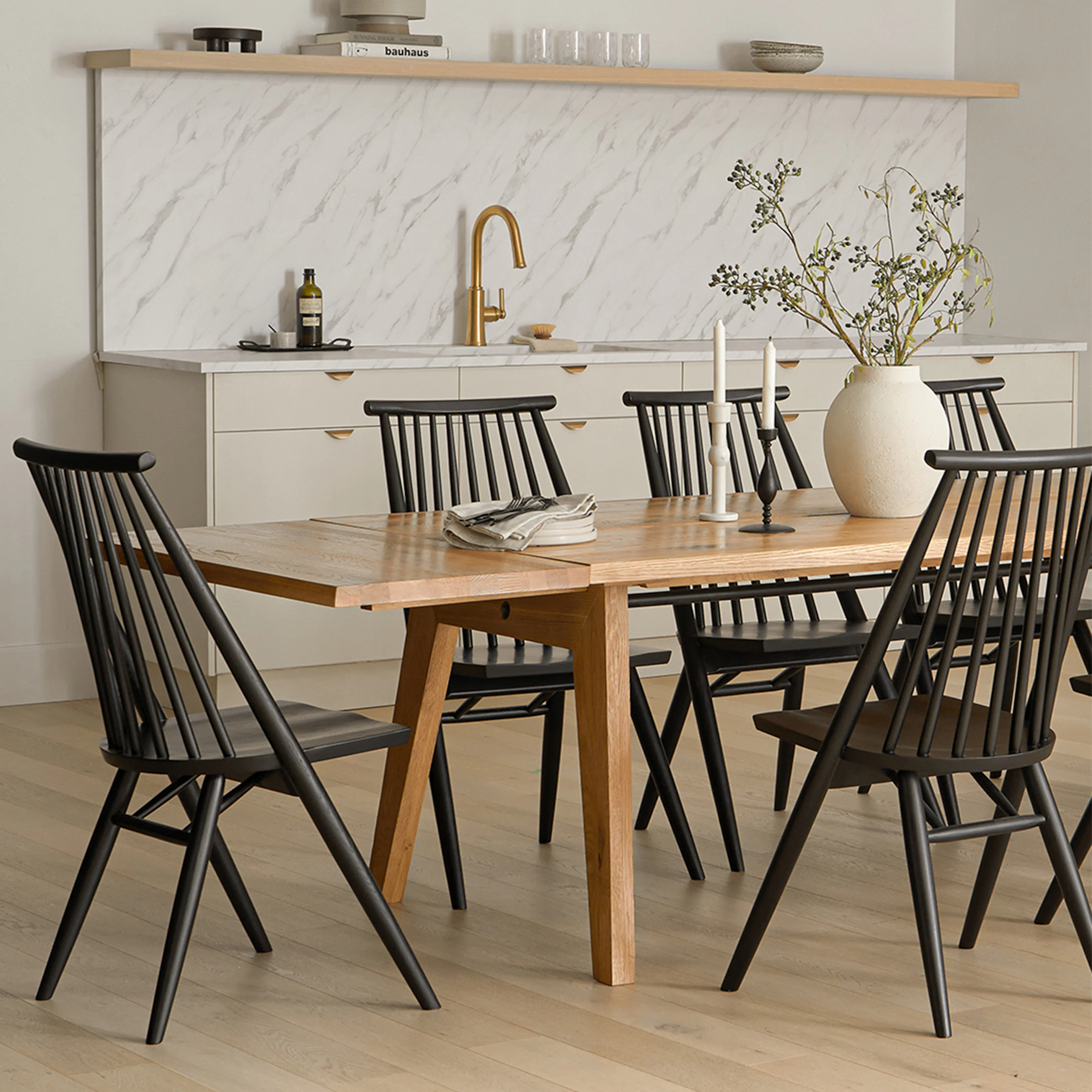 Madera 86" - 125" Solid Wood Extendable Dining Table - Oak