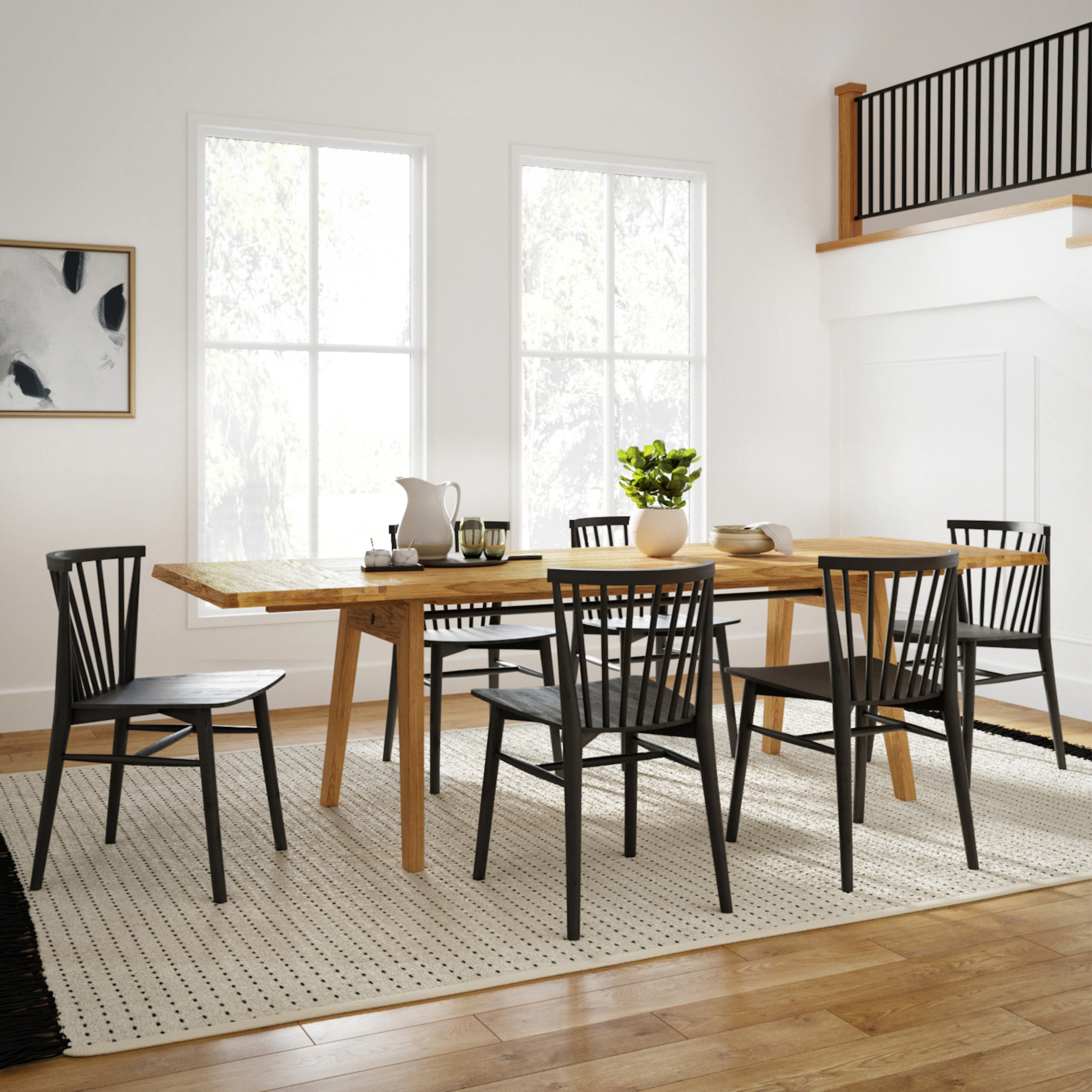 Madera 86" - 125" Solid Wood Extendable Dining Table - Oak