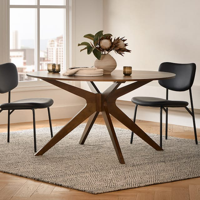 Conan Round Walnut Dining Table for 4 | Article