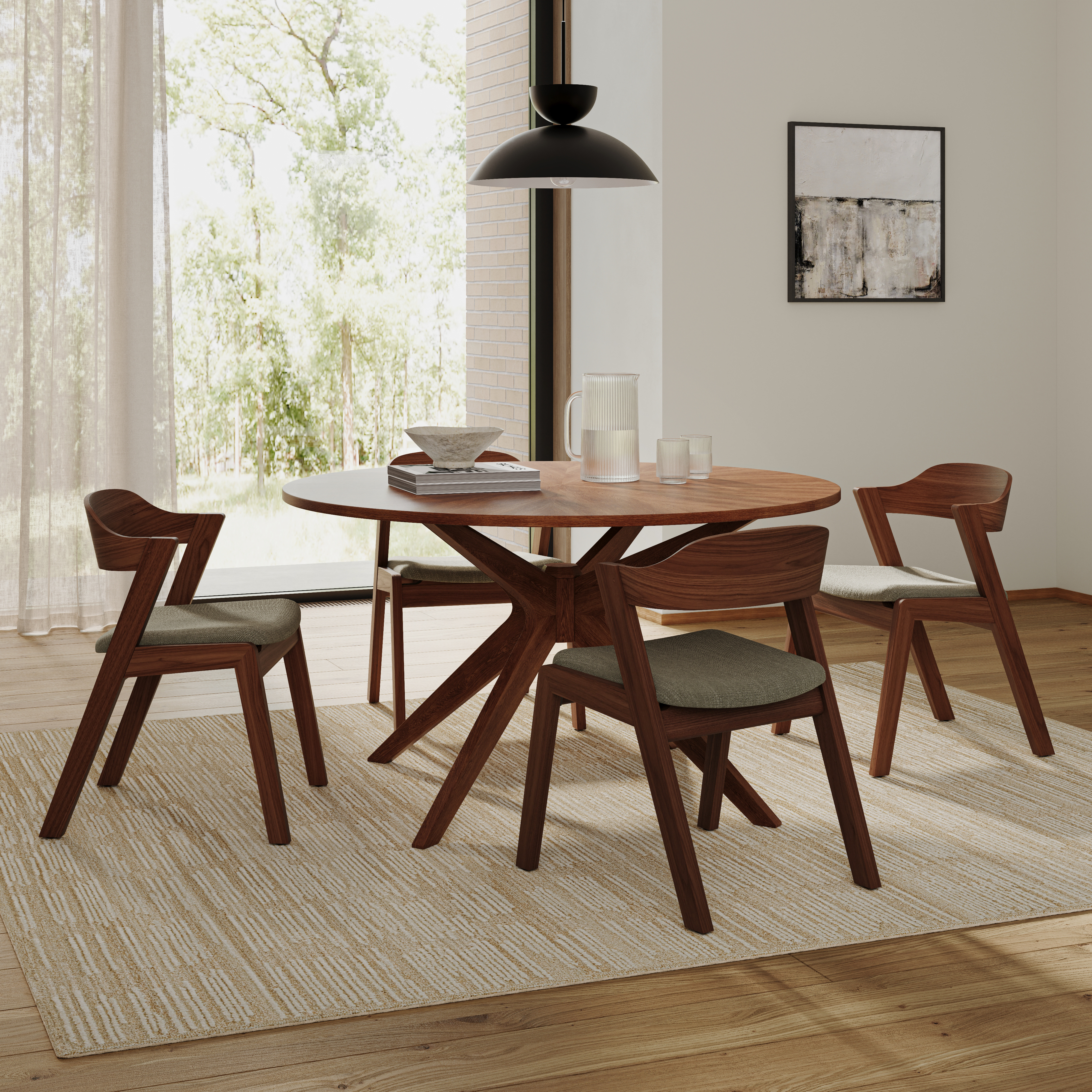 Conan Round Walnut Dining Table for 4 | Article