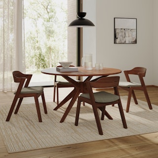 Conan 54" Round Dining Table - Walnut
