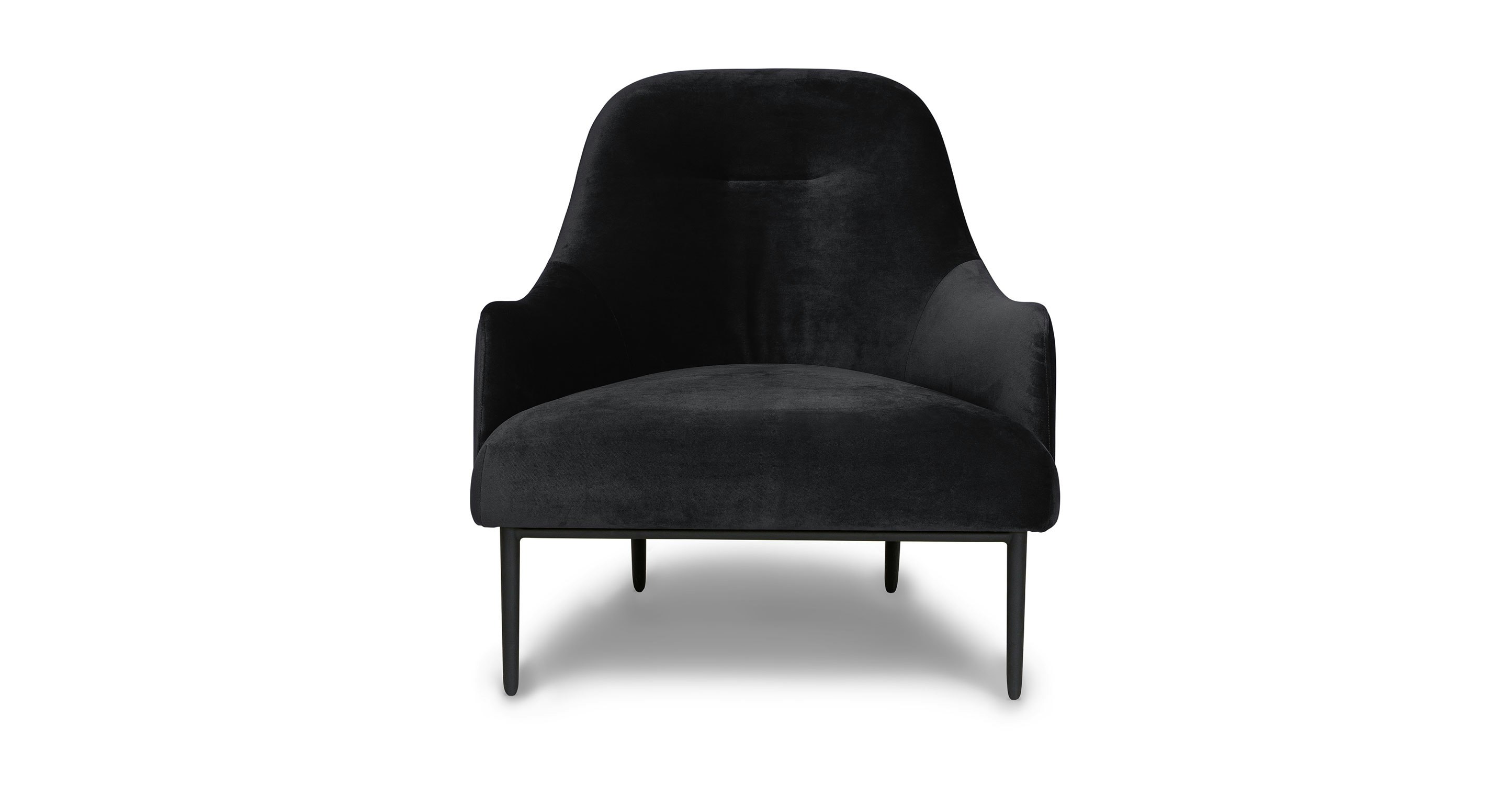 Obsidian Black Embrace Velvet Lounge Chair | Article