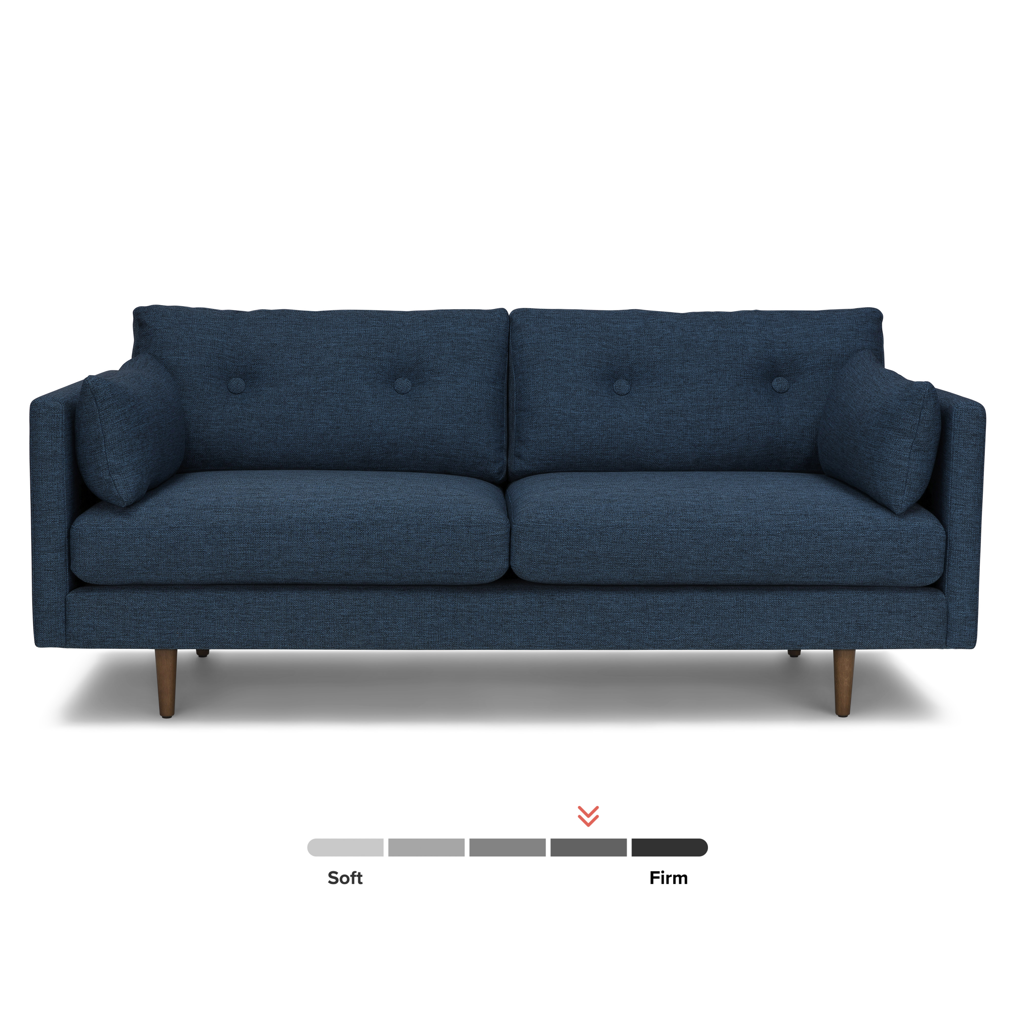 Anton Walnut & Twilight Blue Fabric 2.5 Seater Sofa | Article