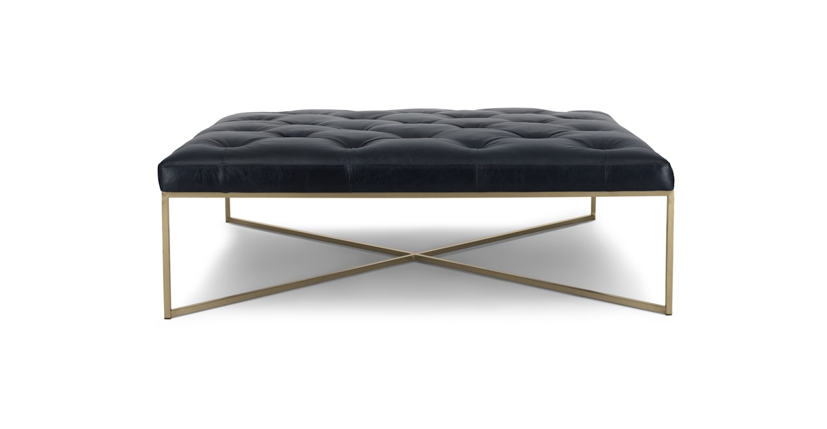 Charme Black Leather Ottoman Article, Leather Ottoman Bench Coffee Table